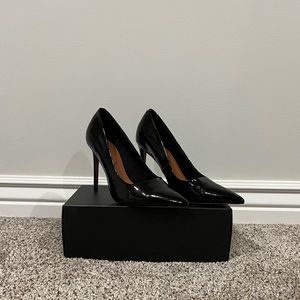 Patent Black Pointed Heels